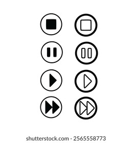 Set music icon in flat.