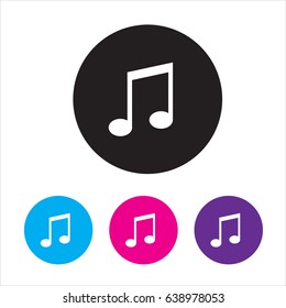Set music icon. Flat design. Vector illustration.