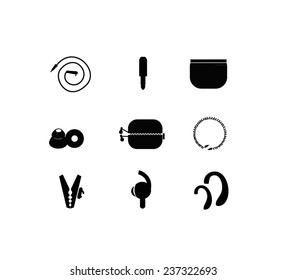 Set music icon. Headphones