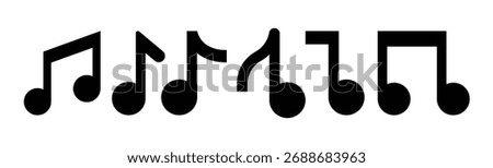 set of music icon notation sign music note symbol 