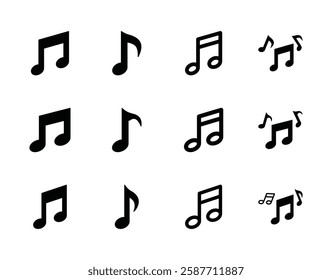 Set of music icon symbol vector on white background