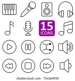 Set of music icon vector