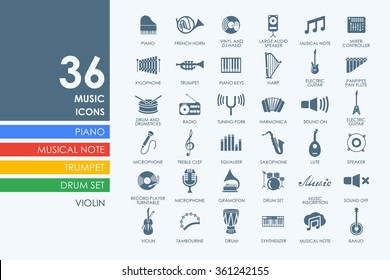 Set of music icons