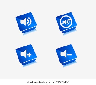 Set of Music Icons on circle button collection.