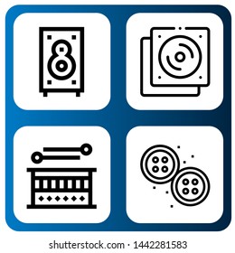 Set of music icons such as Speaker, Cd, Drum, Buttons , music