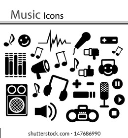 Set of music icons (Vector)