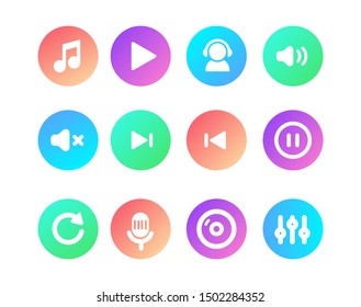 Set of Music Icons for Web or App