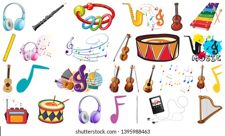 Set of music instrument illustration