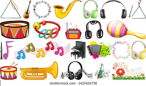 Set of music instrument illustration