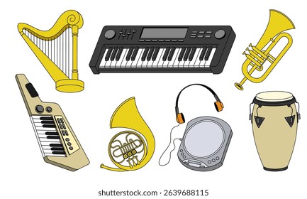 Set Of Music Instrument Illustration