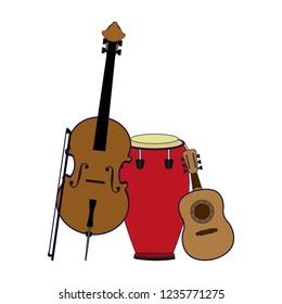 Set of music instruments