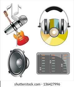 set of music instruments icons Vector Illustration.