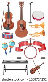 Conjunto de ilustraciones de instrumentos de música