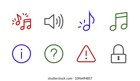 Set music Line icon stock vector illustration. Editable Stroke. 100x100 Pixel Perfect