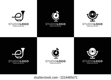 Set of Music logo design inspiration, icon music, symbol music template.