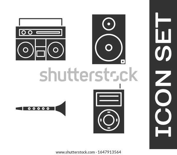 Set Music Mp3 Player Home Stereo Stock 