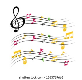 Set of music note doodle