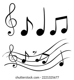 Set of music note doodle 