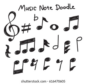 Set of music note doodle  - Shutterstock ID 616470605