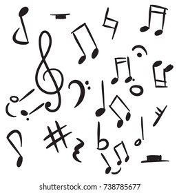 Set of Music Note Doodle