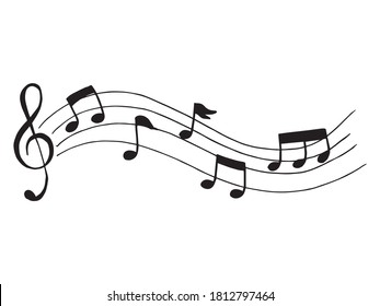 Set of music note doodle. vector illustration