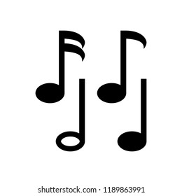 Set music note icon. Black musical signs. Signature notes symbols for web site design and mobile apps. Simple note pictograms. Vector.