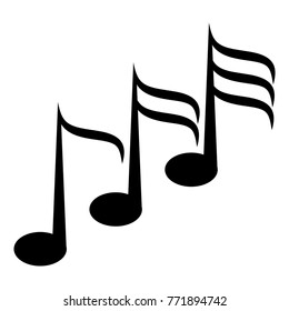 Set music note icon. Black musical signs. Signature notes symbols for web site design and mobile apps. Simple note pictograms. Vector.