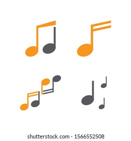 Set Music note Icon Vector illustration design