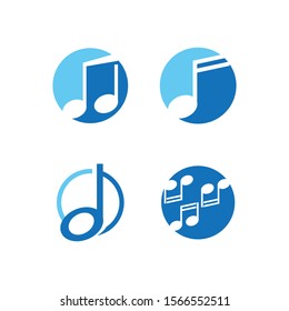 Set Music note Icon Vector illustration design
