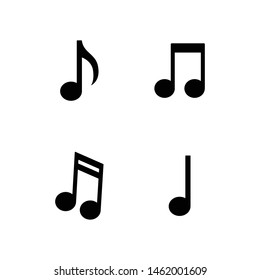 Set of music note icons. Melody and sound symbol collection.