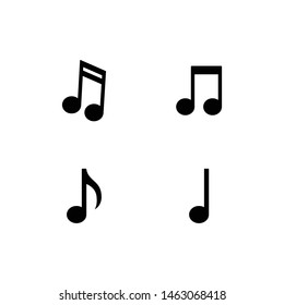 Set of music note icons. Melody and sound symbol collection.