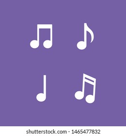 Set of music note icons. Melody and sound symbol collection.