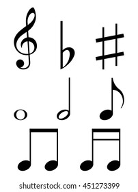Set of music notes