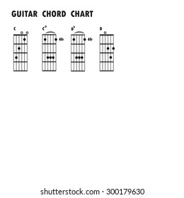 Set of music notes .Abstract musical background. Basic guitar chords ,tab guitar chords,music notes,black music note,icons set music note. Vector illustration