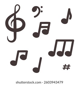 set of music notes clip art