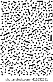 Set of music notes, hand drawn illustration eps 10