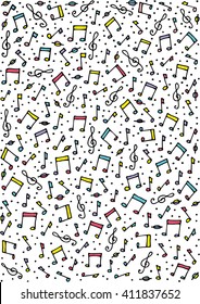 Set of music notes, hand drawn illustration eps 10
