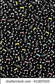 Set of music notes, hand drawn illustration eps 10
