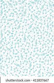 Set Of Music Notes, Hand Drawn Illustration Eps 10
