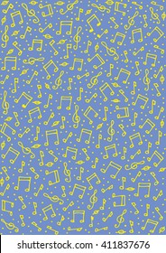 Set of music notes, hand drawn illustration eps 10
