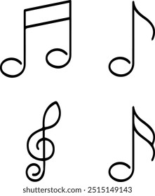 ícone conjunto de notas musicais