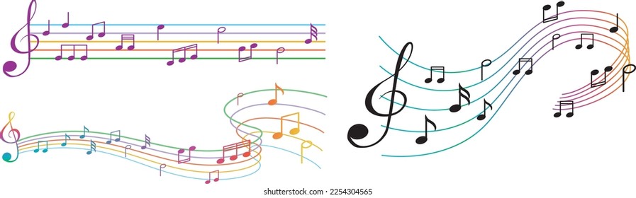 Set of music notes  illustration