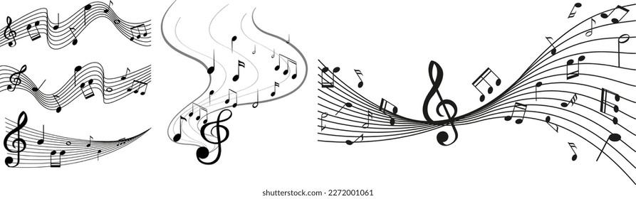 Set of music notes  illustration