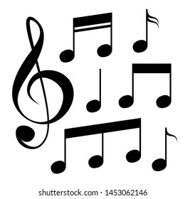 Set of music notes, song, melody or tune vector icon