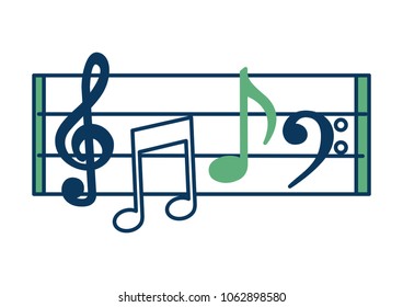 set of music notes and staff image