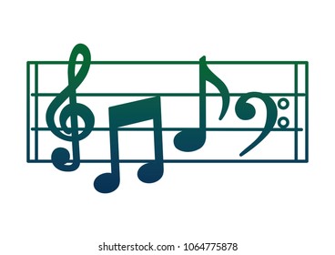 set of music notes and staff image