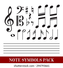 Set Of Music Notes Symbols EPS 10