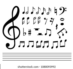 Set of music notes vector