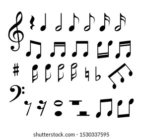 Set of music notes vector