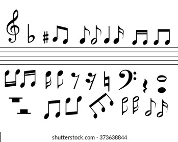 Set of music notes vector